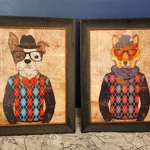 Kids fox and hound boho wall decor